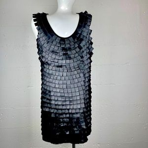 Black Vertigo Sleeveless Party Dress with Satin Flaps on Front NWT Size XL